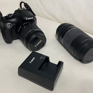 Canon EOS Rebel T3 with 18-55mm Lens, additional 75-300mm Lens and Charger